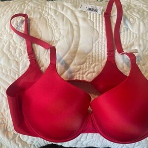 GAP Red Full Coverage Bra with Adjustable Straps